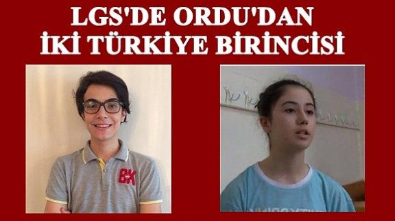 Liseye Geçiş Sistemi (LGS) Sınavı´nda Ordu’dan 2 Türkiye Birincisi Çıktı