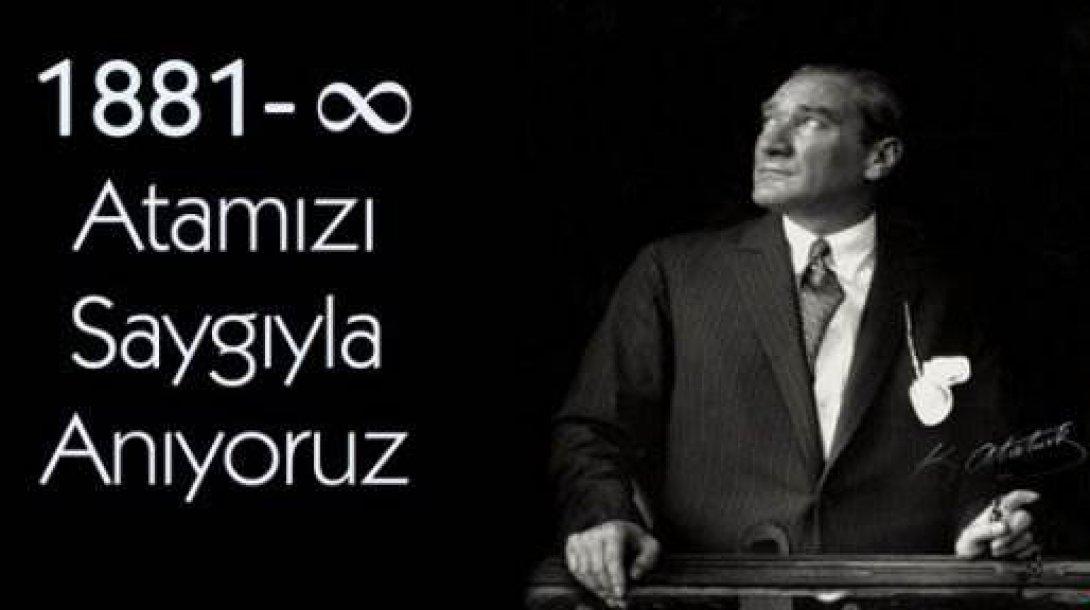İl Millî Eğitim Müdürümüz Kutlu Tekin BAŞın 10 Kasım Atatürkü Anma Günü Mesajı