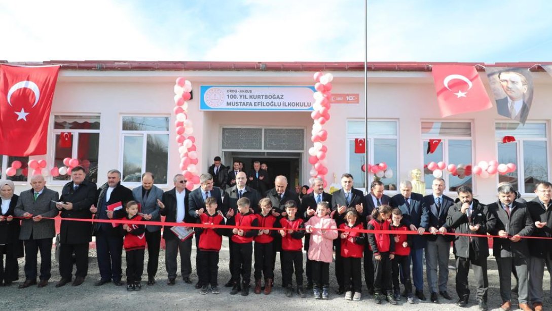 Hayırseverimiz Tarafından Yaptırılan 100. Yıl Kurtboğaz Mustafa Efiloğlu İlkokulumuz Açıldı