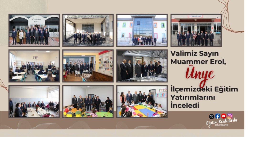 Valimiz Sayın Muammer Erol, Ünye İlçemizdeki Eğitim Yatırımlarını İnceledi